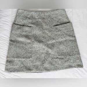 COS Green Tweed Mini Skirt
